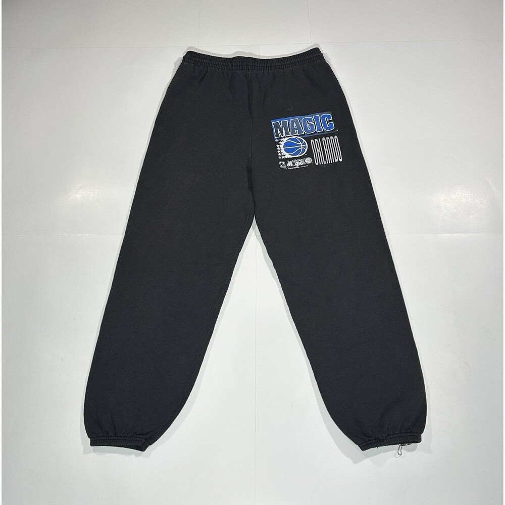 Vintage 90s Orlando Magic Black Jogger Sweatpants NBA Basketball Sweats Size S-M